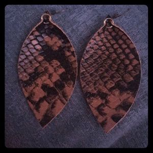 Handmade leather earrings